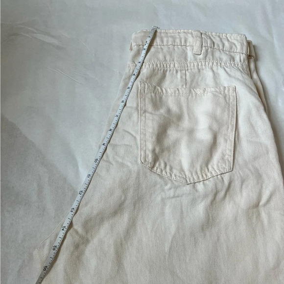 De Facto Twill Hogh Waist Tapered Leg Pants Beige Ivory Trousers Cotton 10 US - Picture 8 of 10